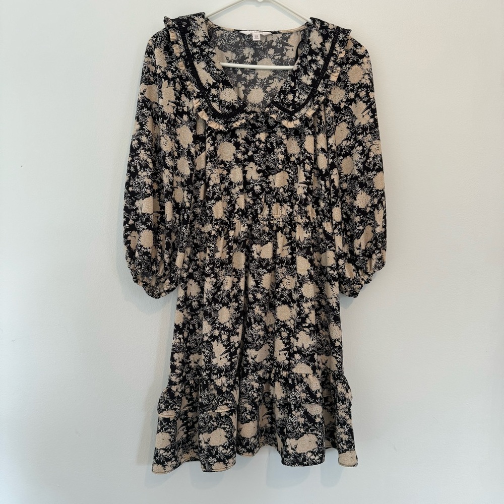 LC Lauren Conrad Black Floral Dress